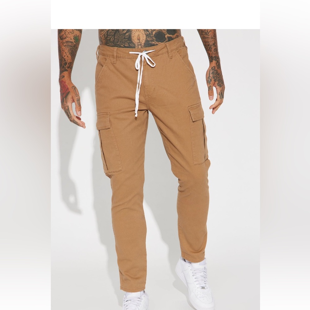 NovaMen “Kyle” Khaki Cargo Pant. Size 38. Brand New with tags still attached.